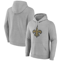 New Orleans Saints Primary Team Logo Fitted Pullover Hoodie - Heather Gray Hoodies