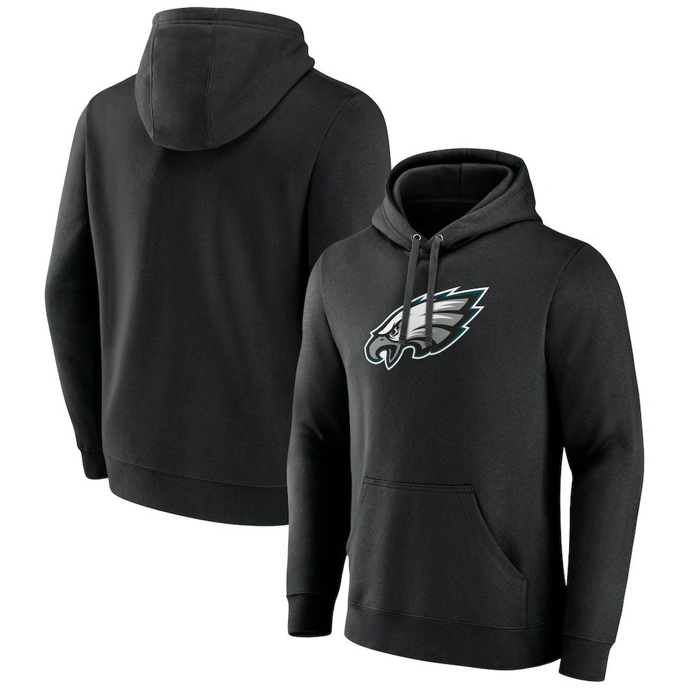 Philadelphia Eagles Primary Team Logo Fitted Pullover Hoodie - Black Hoodies