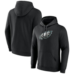 Philadelphia Eagles Primary Team Logo Fitted Pullover Hoodie - Black Hoodies