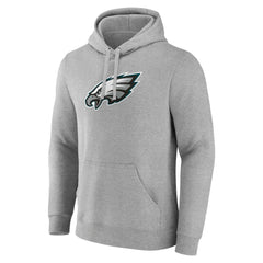 Philadelphia Eagles Primary Team Logo Fitted Pullover Hoodie - Heather Gray Hoodies