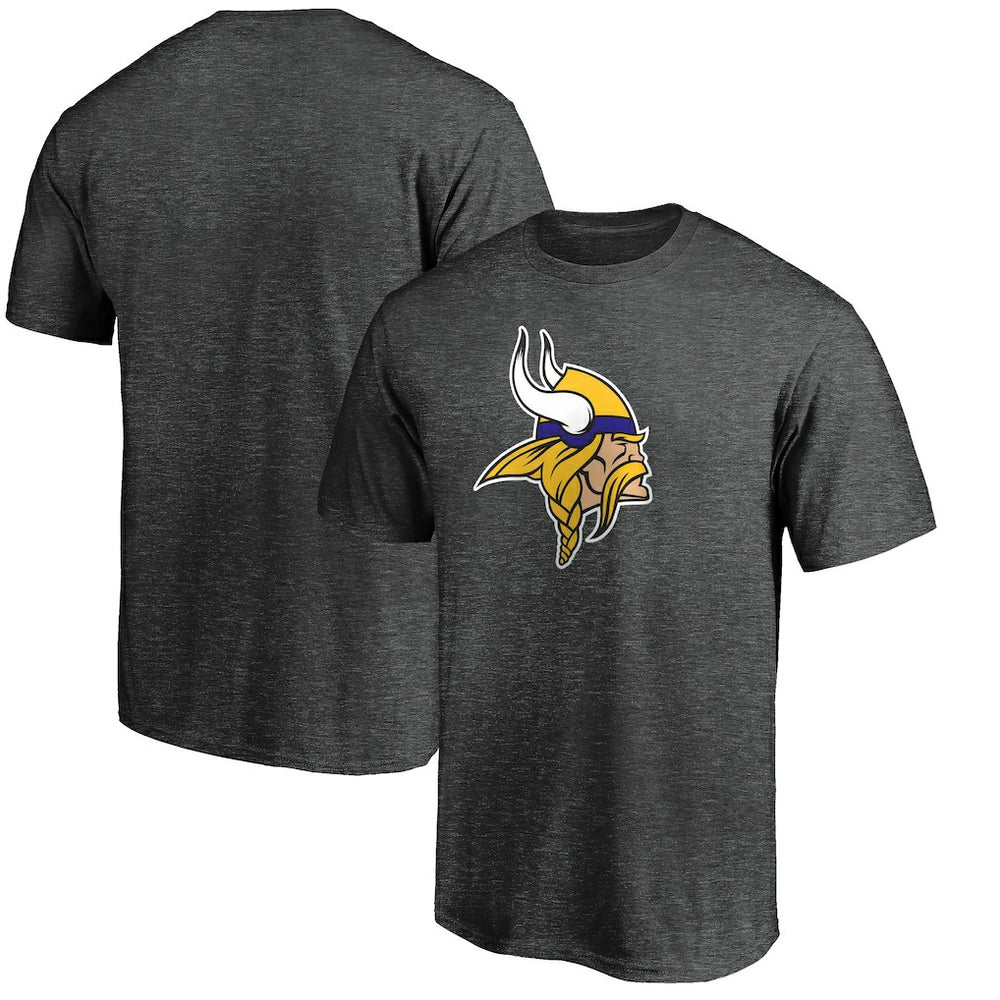 Minnesota Vikings Primary Logo T-Shirt - Heather Charcoal T-shirts