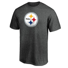 Pittsburgh Steelers Primary Logo T-Shirt - Heather Charcoal T-shirts