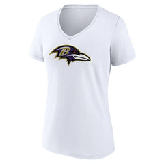 Baltimore Ravens Women's Primary Team Logo V-Neck T-Shirt - White T-shirts