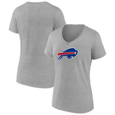 Buffalo Bills Women's Primary Team Logo V-Neck T-Shirt - Heather Gray T-shirts