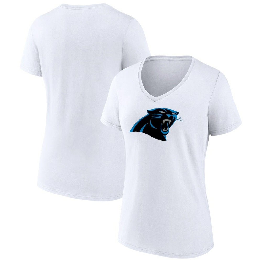 Carolina Panthers Women's Primary Team Logo V-Neck T-Shirt - White T-shirts