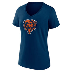Chicago Bears Women's Primary Team Logo V-Neck T-Shirt - Navy T-shirts