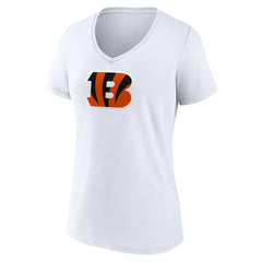 Cincinnati Bengals Women's Primary Team Logo V-Neck T-Shirt - White T-shirts