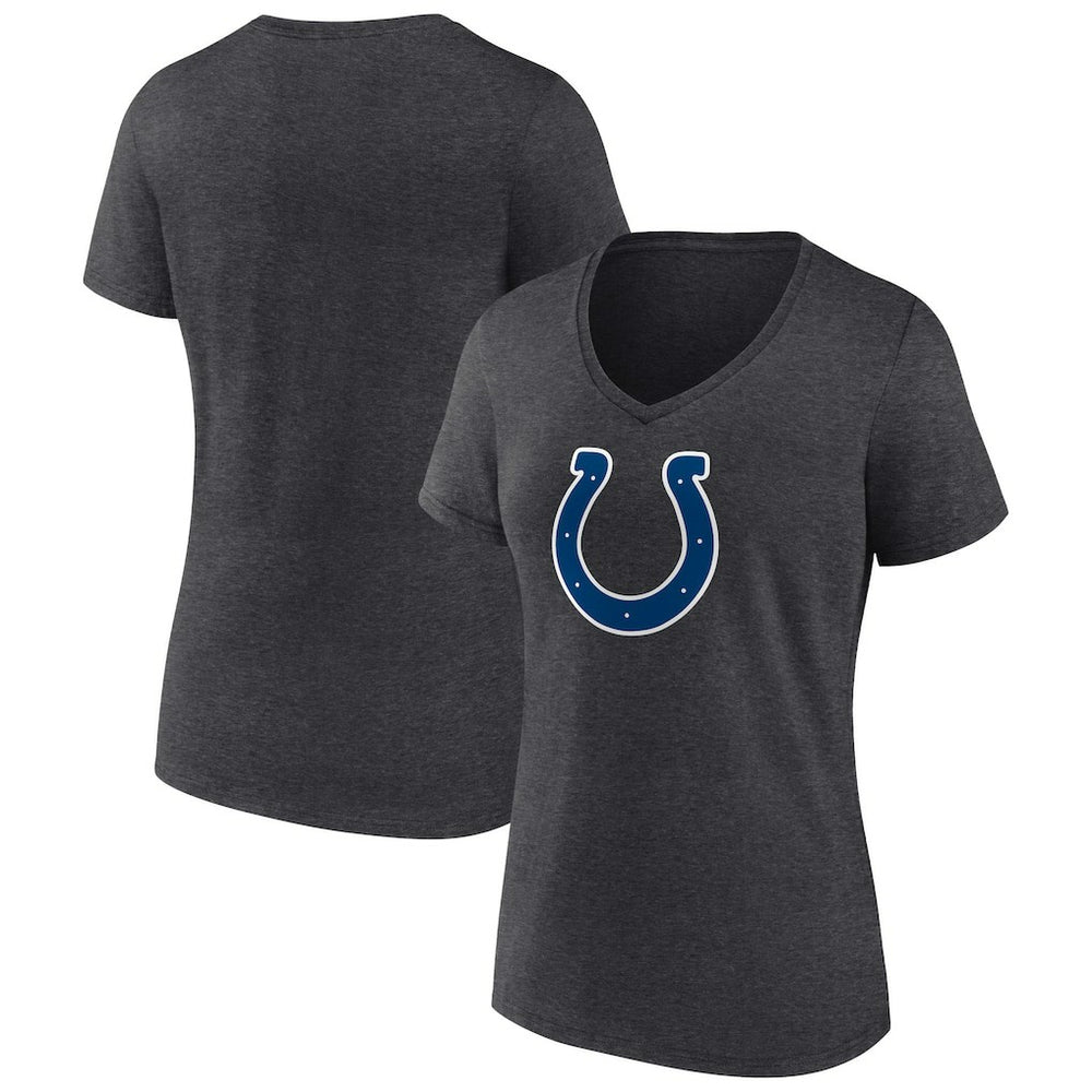 Indianapolis Colts Women's Primary Team Logo V-Neck T-Shirt - Charcoal T-shirts