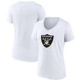 Las Vegas Raiders Women's Primary Team Logo V-Neck T-Shirt - White T-shirts