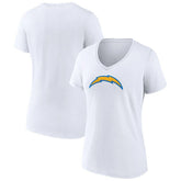 Los Angeles Chargers Women's Primary Team Logo V-Neck T-Shirt - White T-shirts