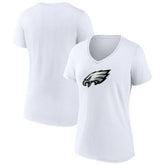 Philadelphia Eagles Women's Primary Team Logo V-Neck T-Shirt - White T-shirts