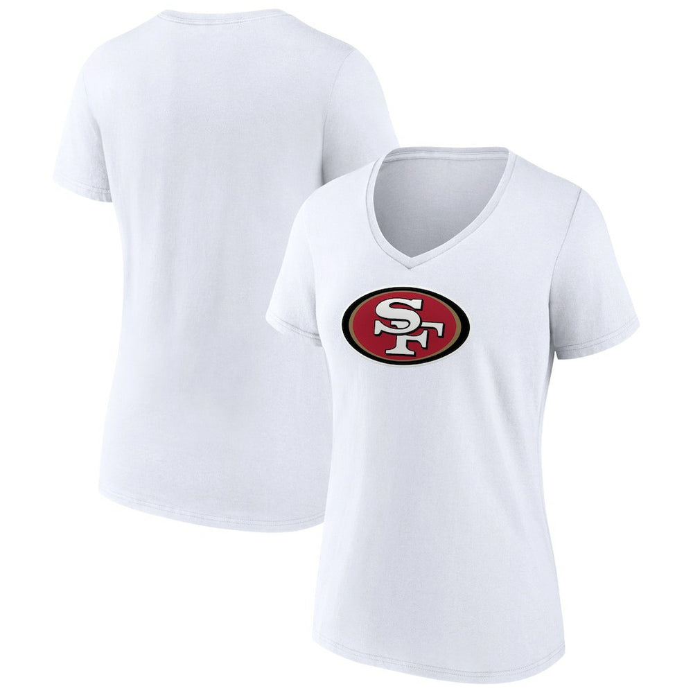 San Francisco 49ers Women's Primary Team Logo V-Neck T-Shirt - White T-shirts