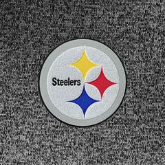 Pittsburgh Steelers Antigua Absolute Chenille Pullover Hoodie - Heathered Black Hoodies