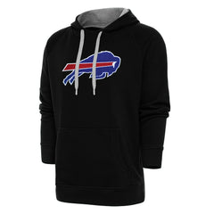 Buffalo Bills Antigua Victory Chenille Pullover Hoodie - Black Hoodies