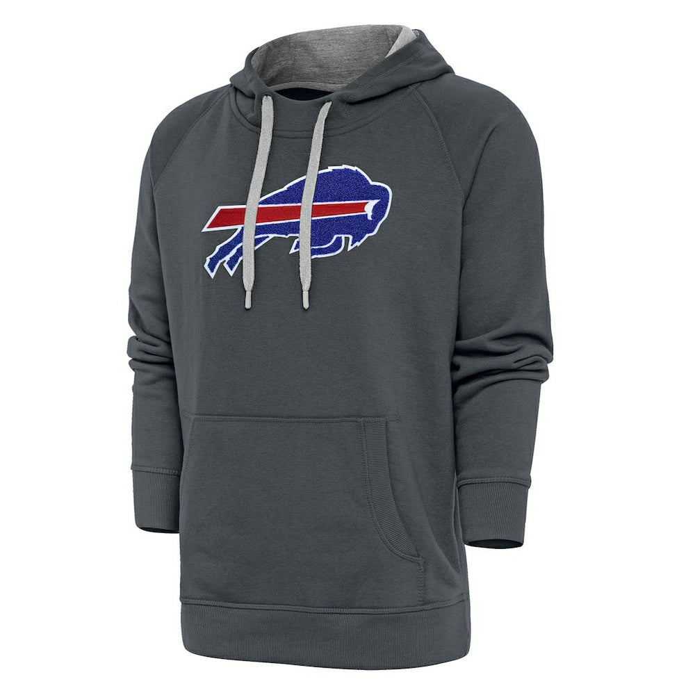 Buffalo Bills Antigua Victory Chenille Pullover Hoodie - Charcoal Hoodies
