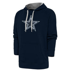 Dallas Cowboys Antigua Victory Chenille Pullover Hoodie - Navy Hoodies