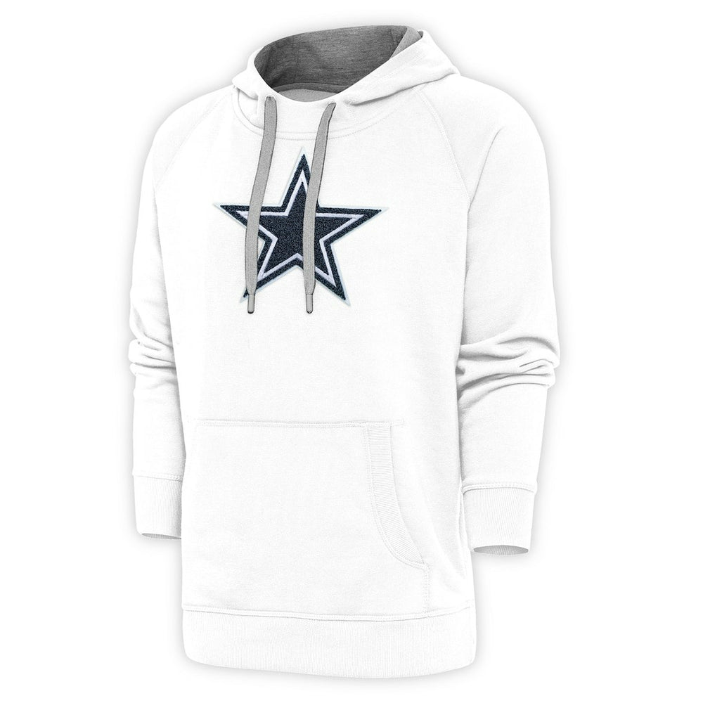 Dallas Cowboys Antigua Victory Chenille Pullover Hoodie - White Hoodies