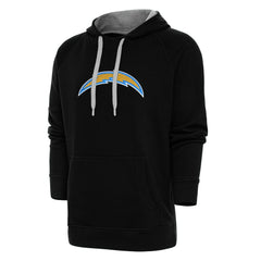 Los Angeles Chargers Antigua Victory Chenille Pullover Hoodie - Black Hoodies