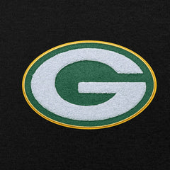 Green Bay Packers Antigua Victory Chenille Pullover Hoodie - Black Hoodies