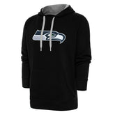 Seattle Seahawks Antigua Victory Chenille Pullover Hoodie - Black Hoodies