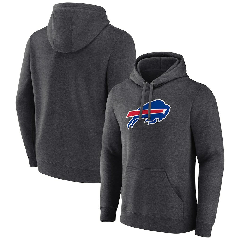 Buffalo Bills Primary Team Logo Fitted Pullover Hoodie - Charcoal Hoodies