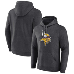 Minnesota Vikings Primary Team Logo Fitted Pullover Hoodie - Charcoal Hoodies