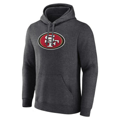 San Francisco 49ers Primary Team Logo Fitted Pullover Hoodie - Charcoal Hoodies