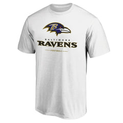 Baltimore Ravens Logo Team Lockup T-Shirt - White T-shirts