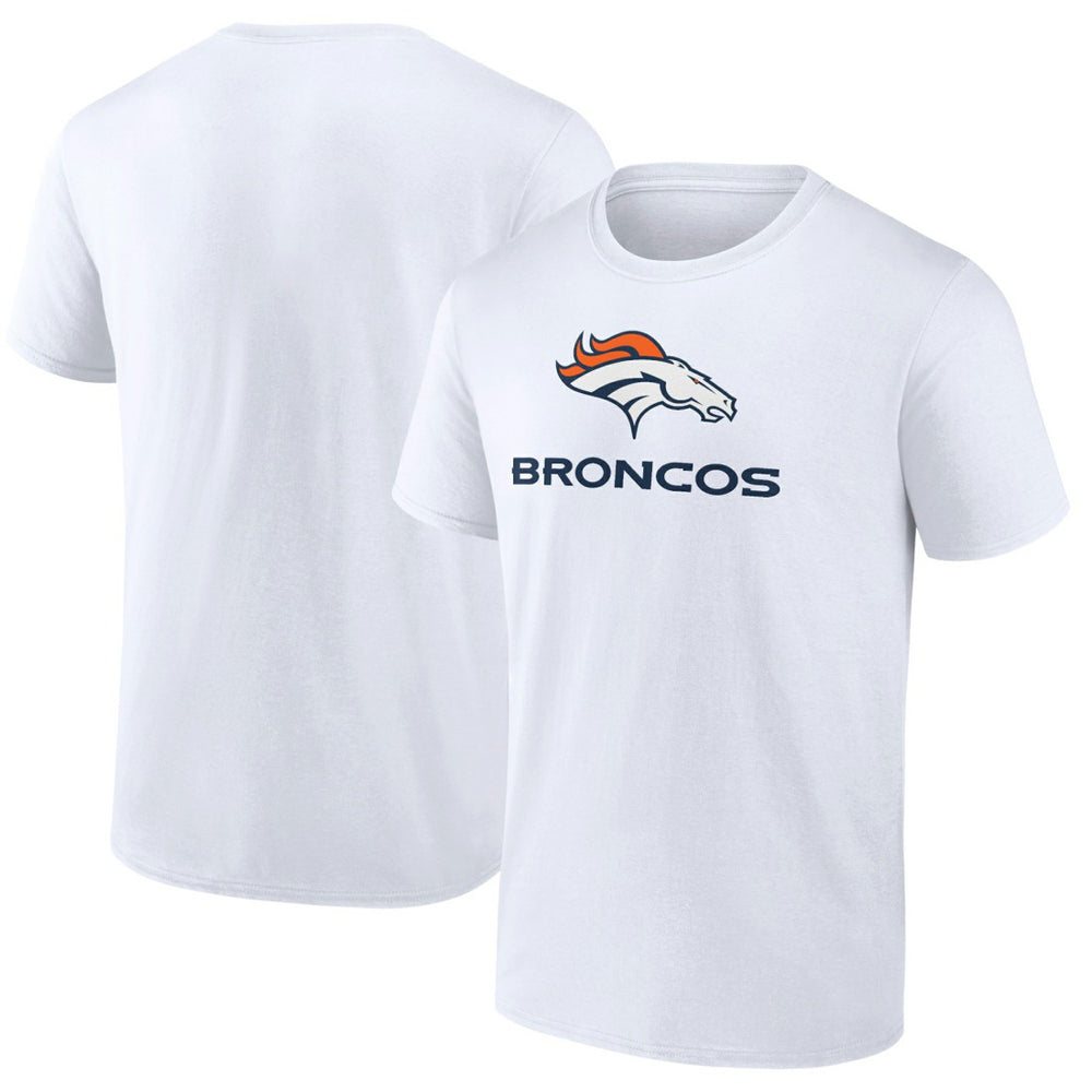 Denver Broncos Logo Team Lockup T-Shirt - White T-shirts