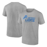 Detroit Lions Logo Team Lockup T-Shirt - Heather Gray T-shirts
