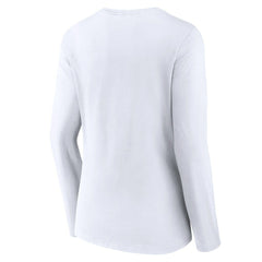 New Orleans Saints Women's Logo Team Lockup Long Sleeve V-Neck T-Shirt - White T-shirts