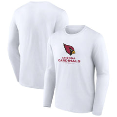 Arizona Cardinals Logo Team Lockup Long Sleeve T-Shirt - White T-shirts