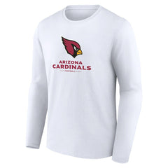 Arizona Cardinals Logo Team Lockup Long Sleeve T-Shirt - White T-shirts