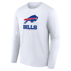 Buffalo Bills Logo Team Lockup Long Sleeve T-Shirt - White T-shirts