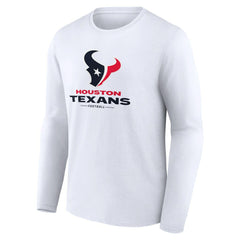Houston Texans Logo Team Lockup Long Sleeve T-Shirt - White T-shirts