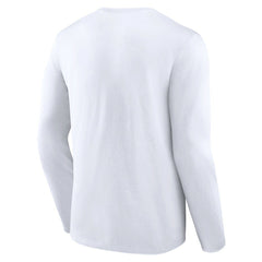 Miami Dolphins Logo Team Lockup Long Sleeve T-Shirt - White T-shirts