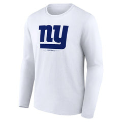 New York Giants Logo Team Lockup Long Sleeve T-Shirt - White T-shirts