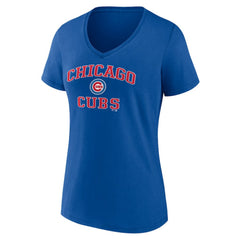 Chicago Cubs Women's Heart and Soul V-Neck T-Shirt - Royal T-shirts