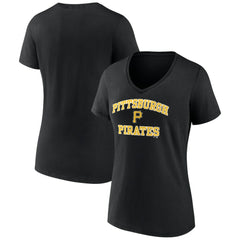 Pittsburgh Pirates Women's Heart and Soul V-Neck T-Shirt - Black T-shirts