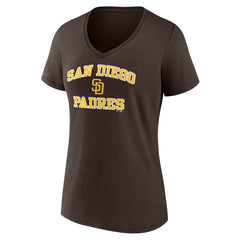 San Diego Padres Women's Heart and Soul V-Neck T-Shirt - Brown T-shirts
