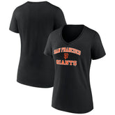 San Francisco Giants Women's Heart and Soul V-Neck T-Shirt - Black T-shirts