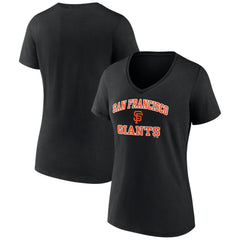 San Francisco Giants Women's Heart and Soul V-Neck T-Shirt - Black T-shirts