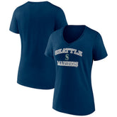 Seattle Mariners Women's Heart and Soul V-Neck T-Shirt - Navy T-shirts
