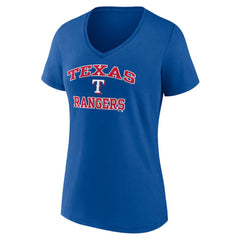 Texas Rangers Women's Heart and Soul V-Neck T-Shirt - Royal T-shirts