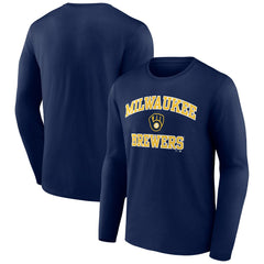 Milwaukee Brewers Heart and Soul Long Sleeve T-Shirt - Navy T-shirts