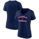 Los Angeles Angels Women's Heart and Soul V-Neck T-Shirt - Navy T-shirts