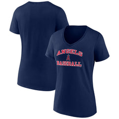Los Angeles Angels Women's Heart and Soul V-Neck T-Shirt - Navy T-shirts