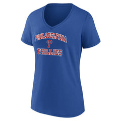 Philadelphia Phillies Women's Heart and Soul V-Neck T-Shirt - Royal T-shirts