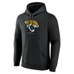 Jacksonville Jaguars Logo Team Lockup Fitted Pullover Hoodie - Black Hoodies