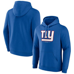 New York Giants Logo Team Lockup Fitted Pullover Hoodie - Royal Hoodies